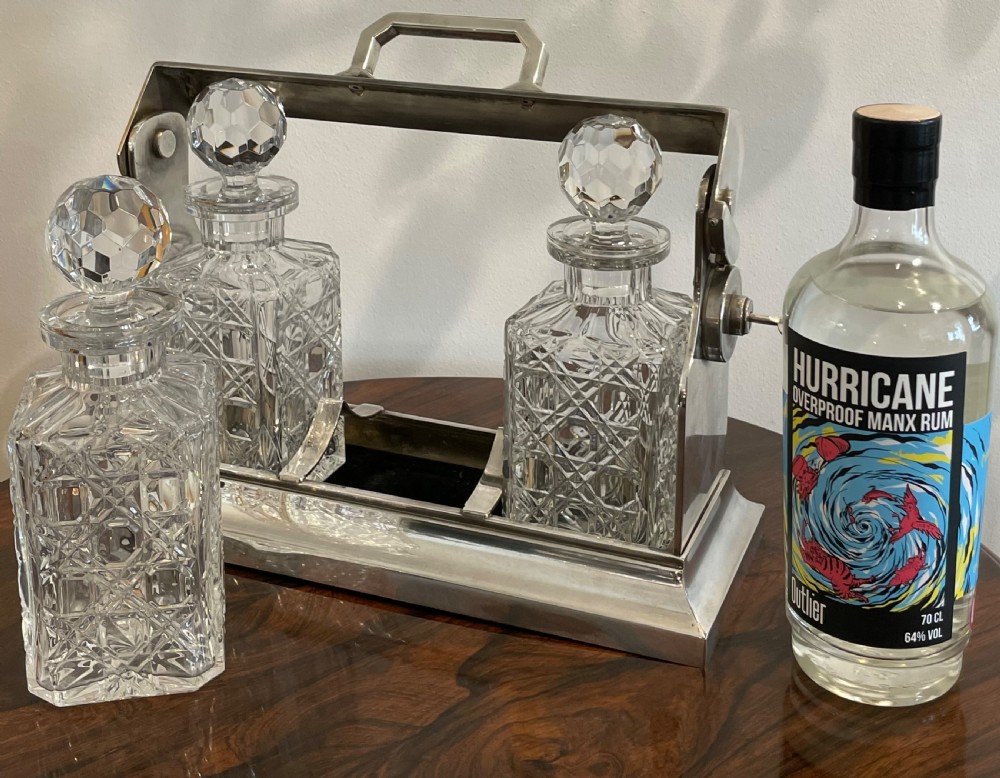 Early 20th Century Three Bottle Tantalus View V
