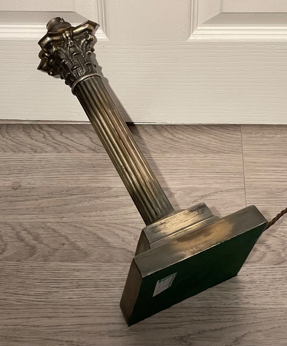 Edwardian Patinated Silver Plate Table Lamp View IV