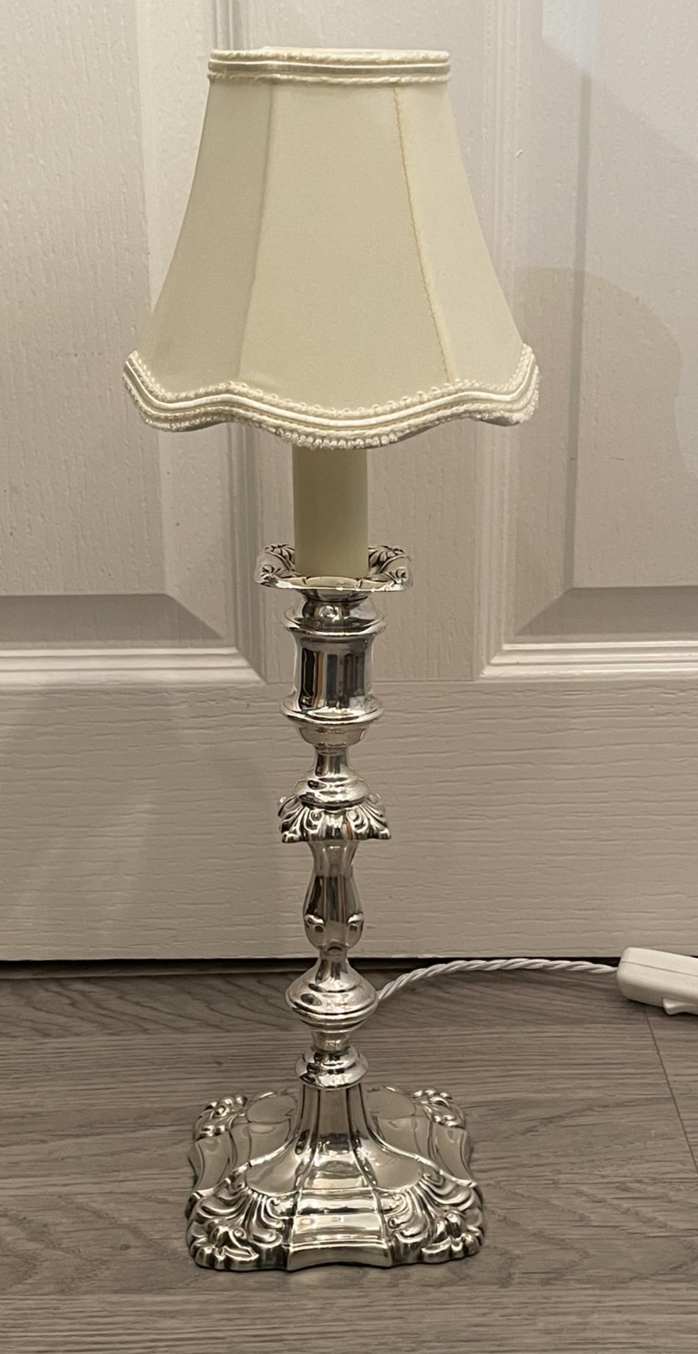 Edwardian Solid Silver Table Lamp By Mappin And Webb
