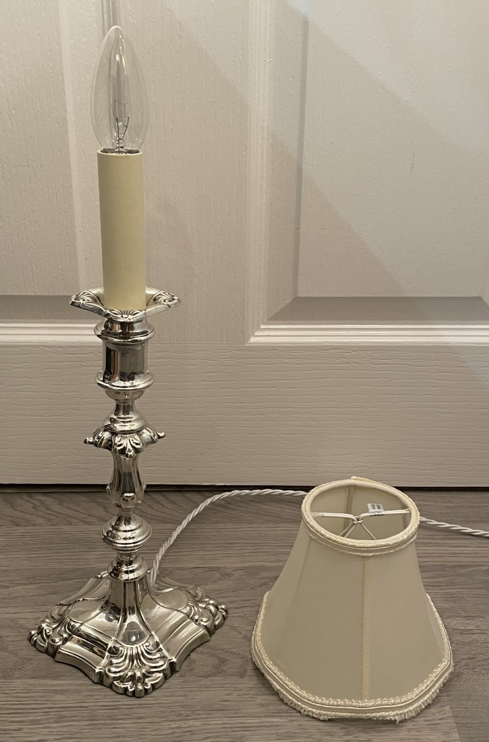 Edwardian Solid Silver Table Lamp By Mappin And Webb View V