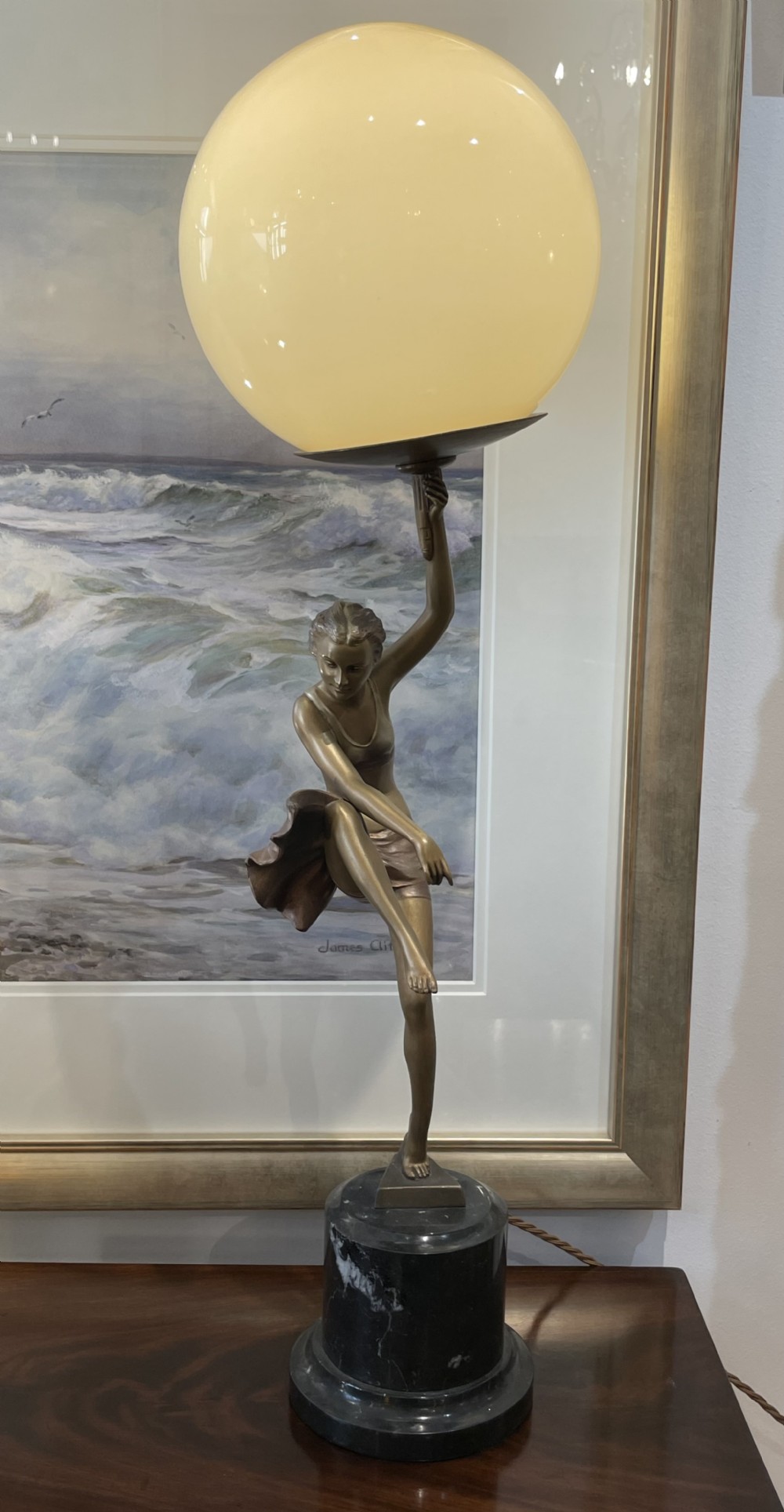 Very large Art Deco Lady Lamp Attrib. Josef Lorenzl 