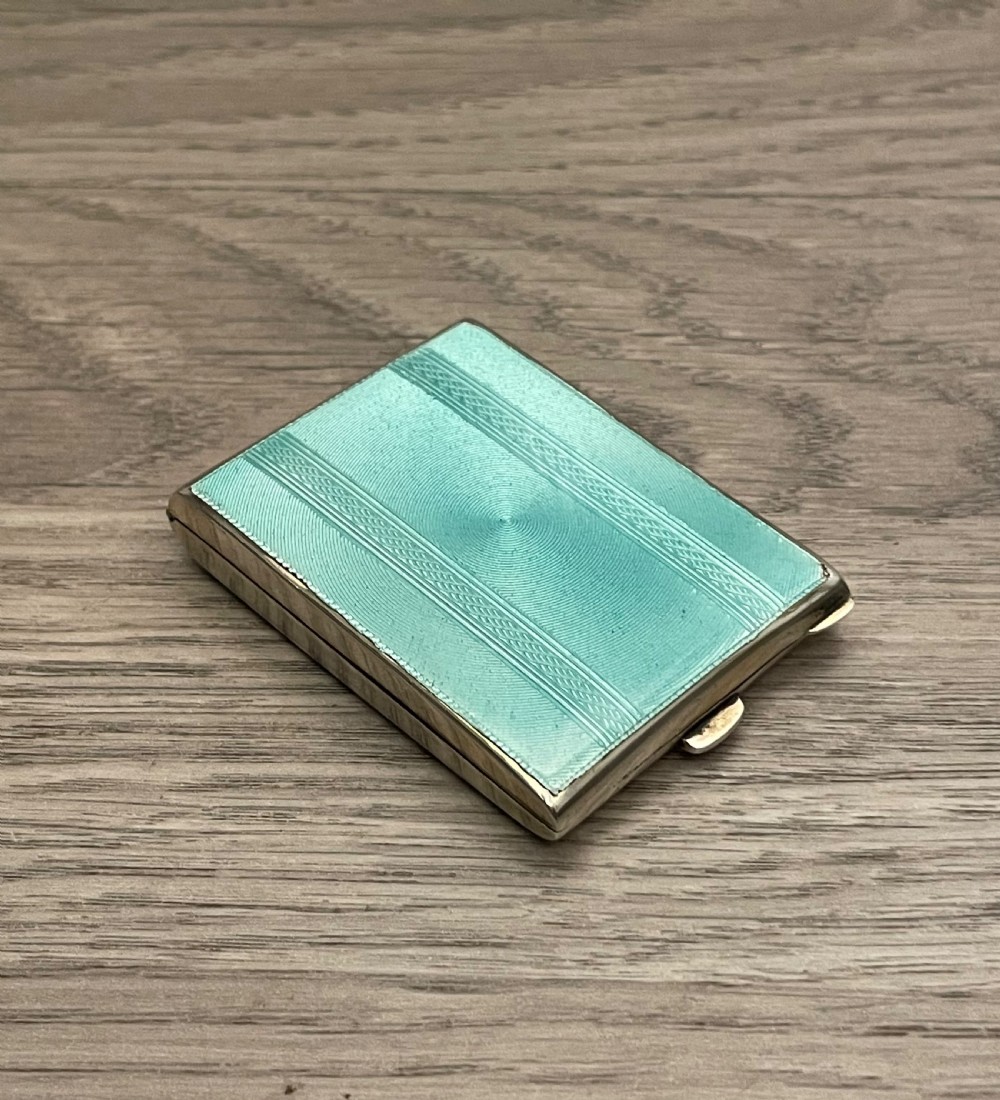 Art Deco Silver & Enamel Match Case, Chester 