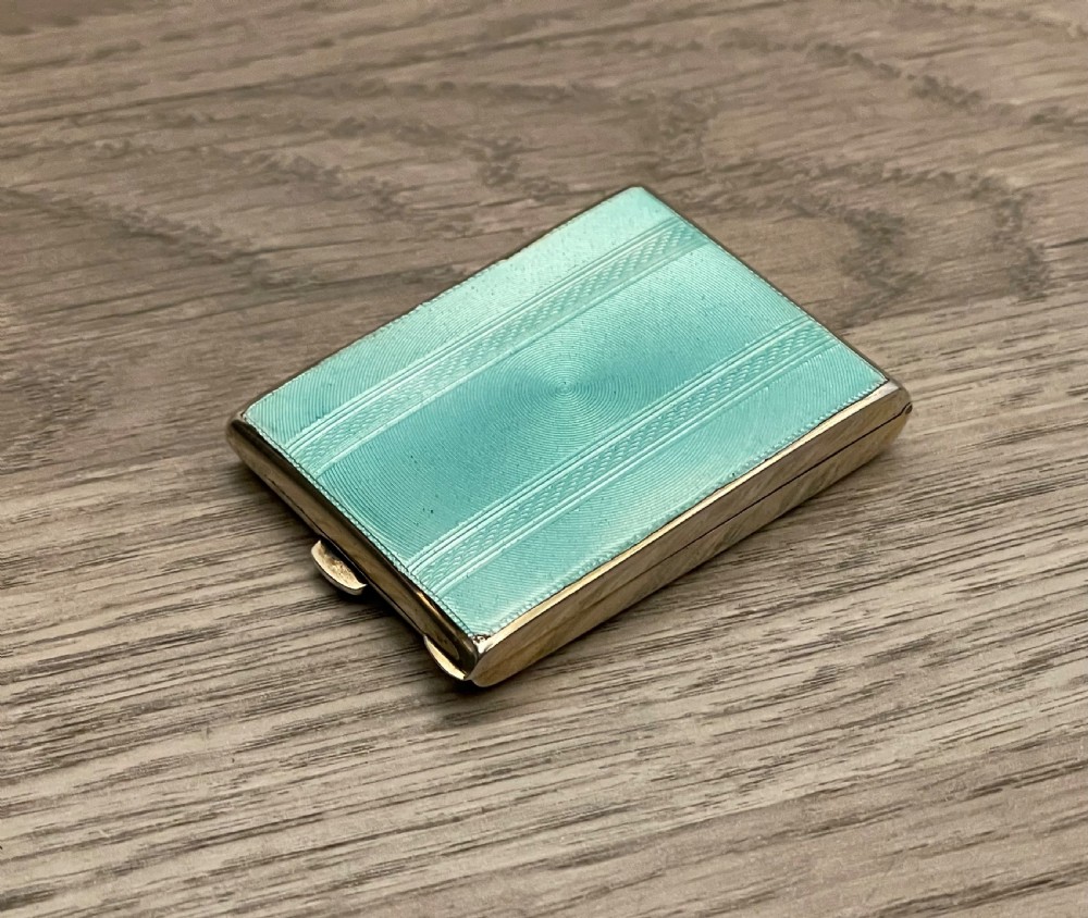 Art Deco Silver & Enamel Match Case, Chester  View V