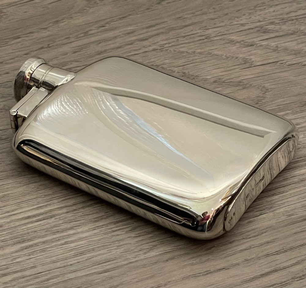 George VI Solid Silver Hip Flask View VI
