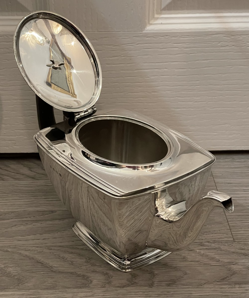 Fantastic Art Deco Solid Silver Three Piece Tea Set  View VIII