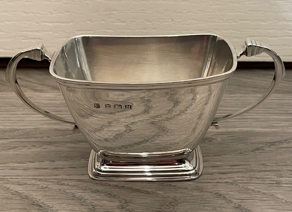 Fantastic Art Deco Solid Silver Three Piece Tea Set  View XI