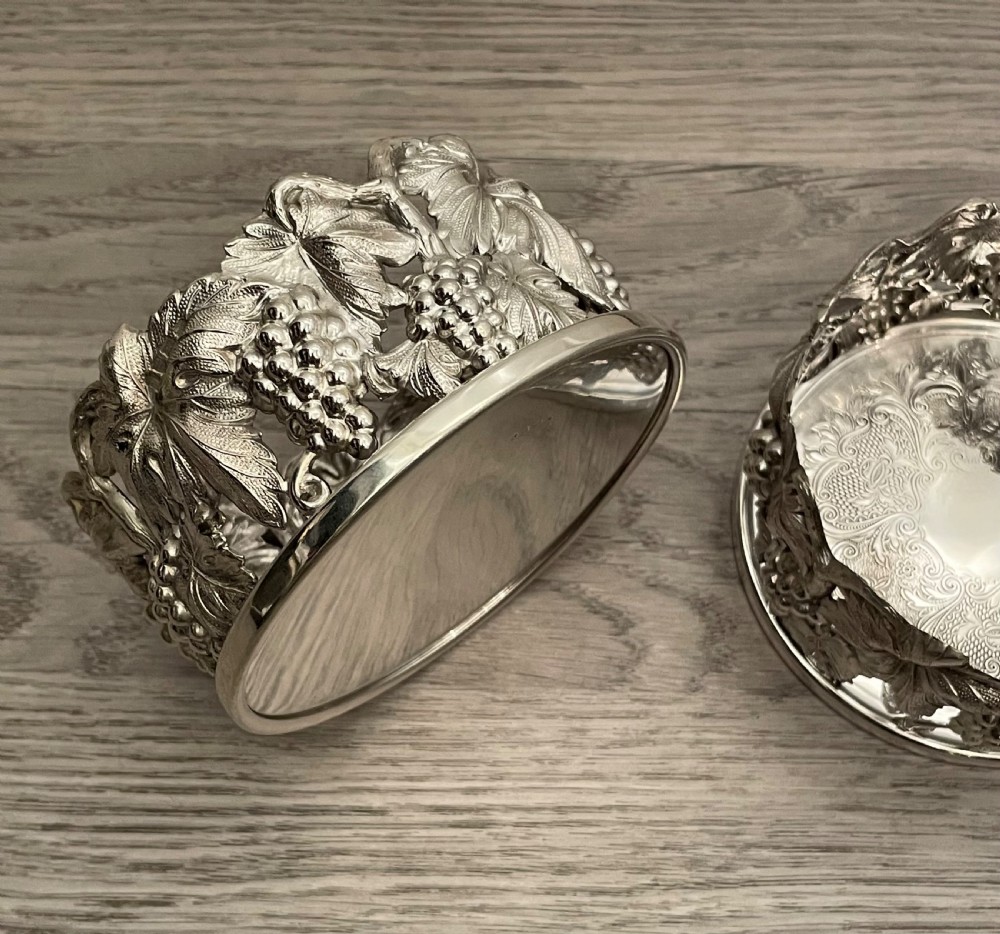A Pair of Solid Silver Wine Coasters, Portuguese View II