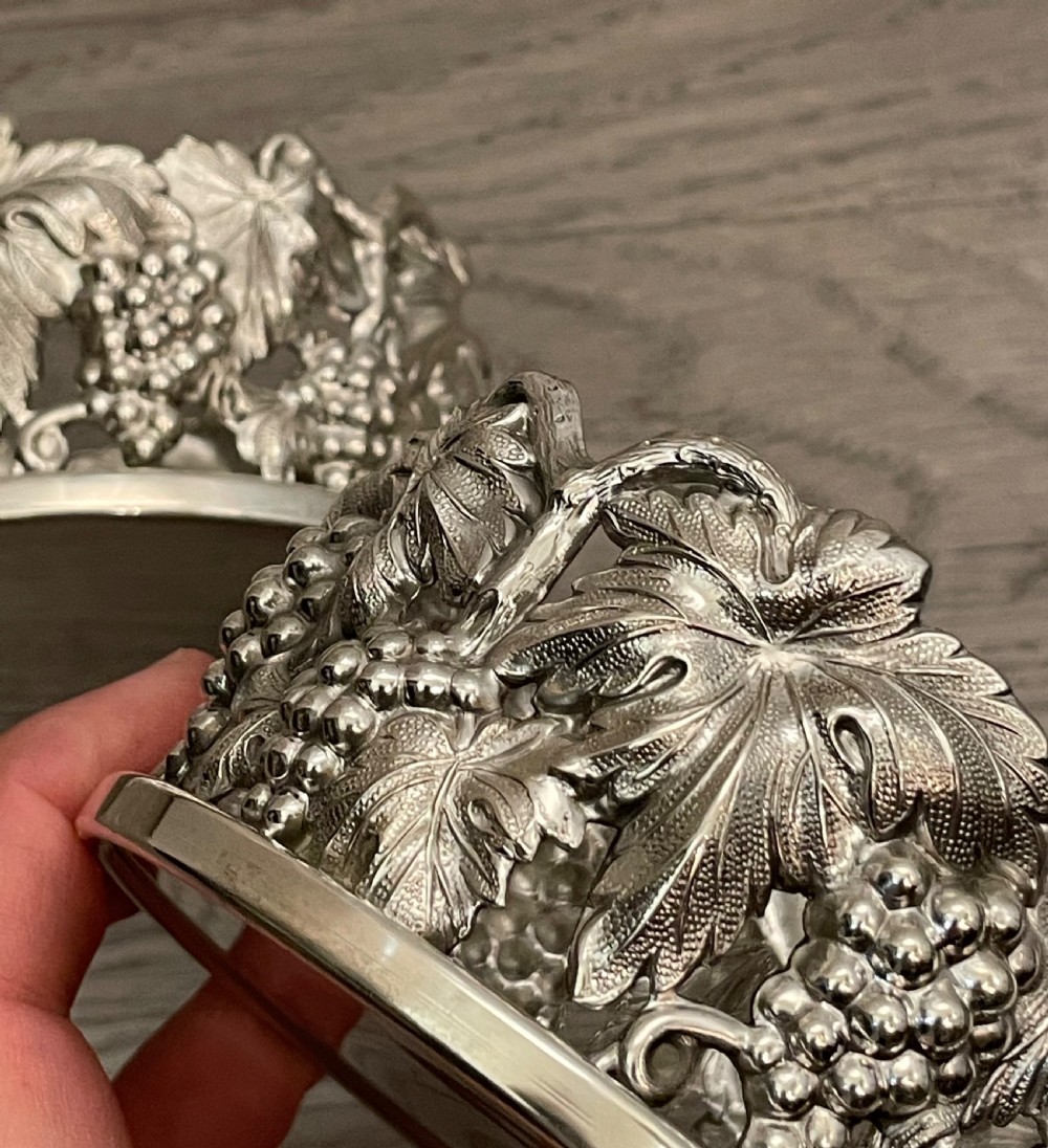 A Pair of Solid Silver Wine Coasters, Portuguese View VIII