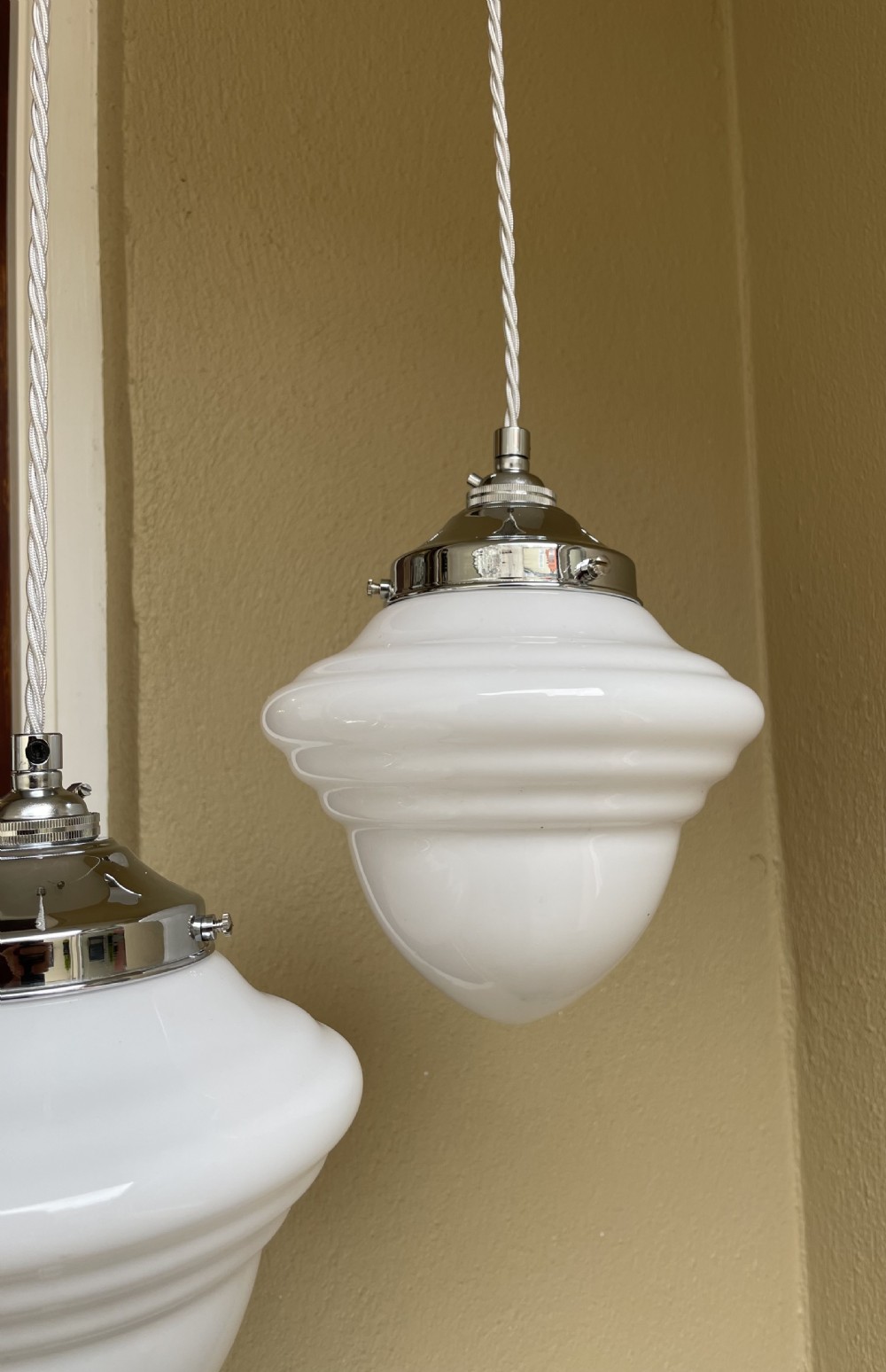 Pair of Art Deco Opaline Pendants  View IV