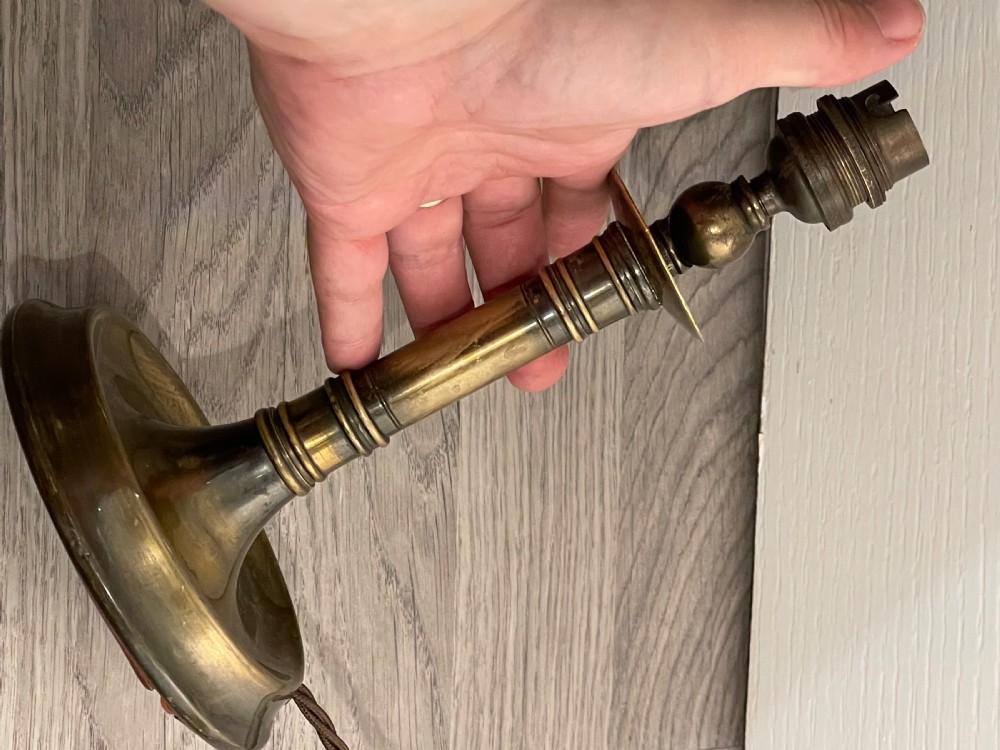 Early 20th Century Brass Table Lamp by Limpet View III