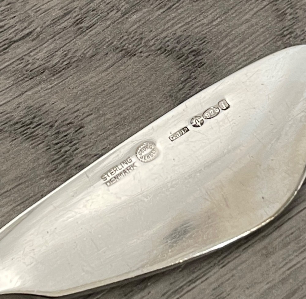 Pair of Georg Jensen Silver Butter Spreaders Knives  View IV