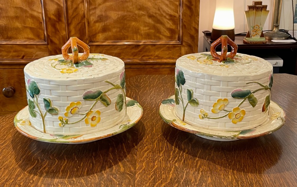 Pair Of George Jones Cheese Dishes Domes 