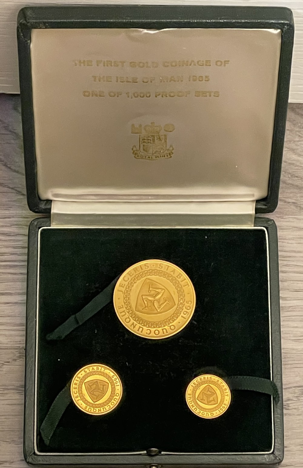 1965 Isle of Man 200th Anniversary of Revestment Act Gold Proof 3 Coin Set View IV