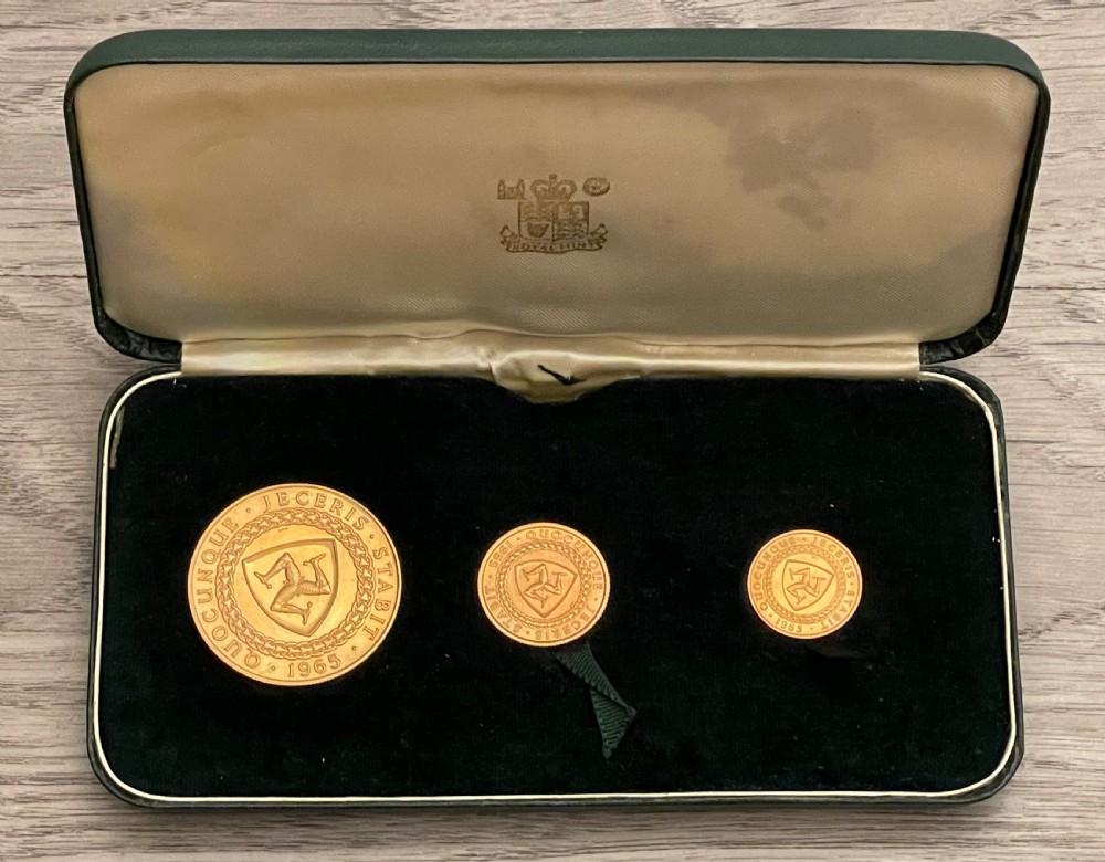 1965 Isle of Man Set - Bicentenary of the Revestment Act - 3 Coins  View III