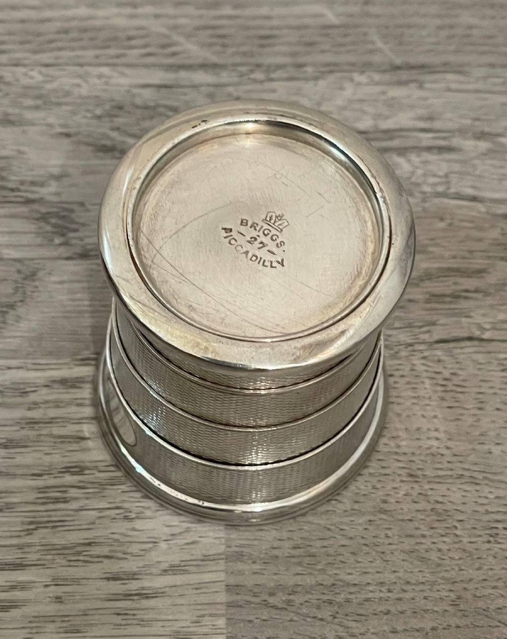 Victorian Silver Plated Collapsible Picnic Beaker by Briggs View V