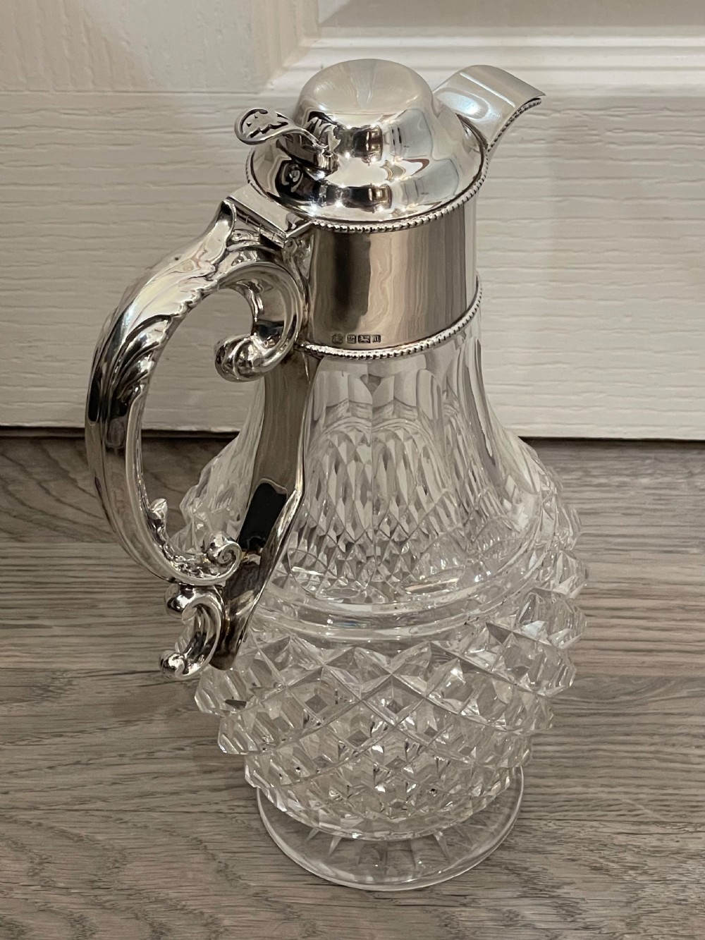 George V Silver and Cut Glass Claret Jug View IV