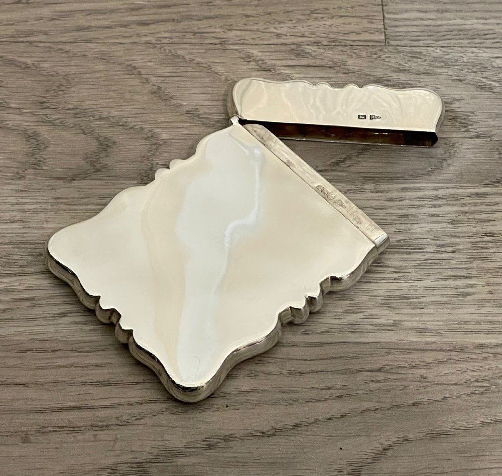 Edwardian Solid Silver Card Case by Walker & Hall View IV