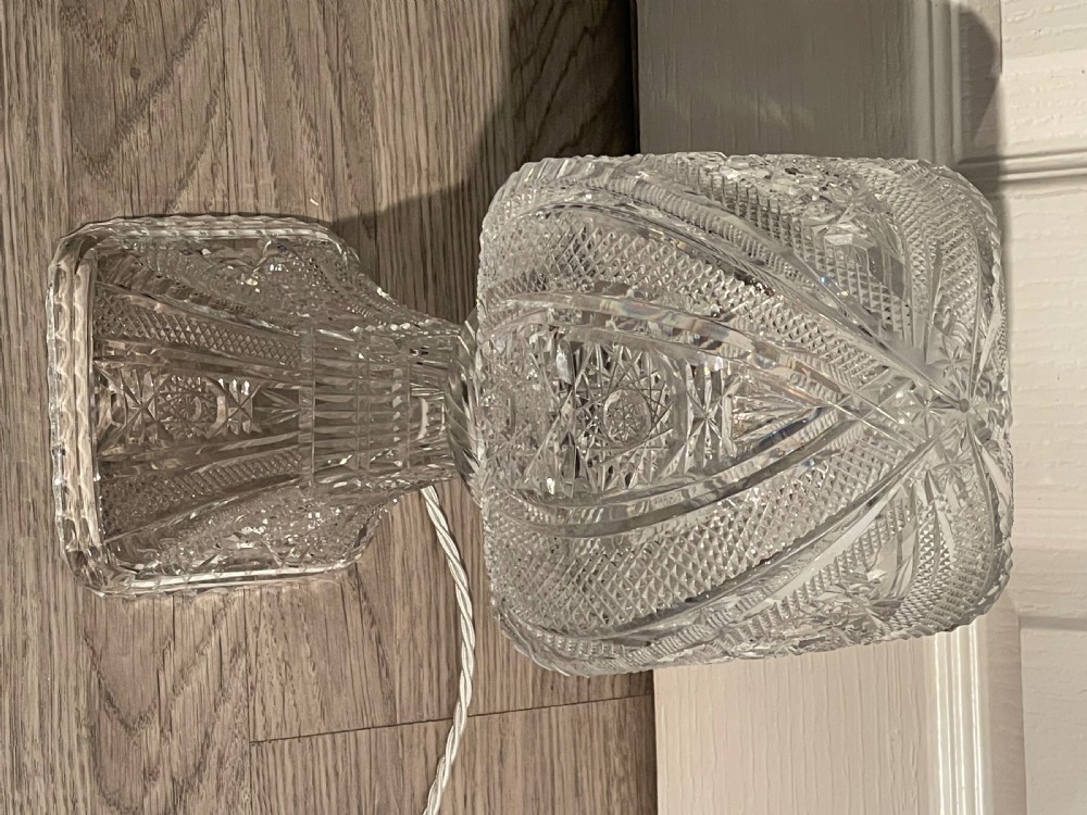 Beautiful Cut Glass Crystal Table Lamp  View III