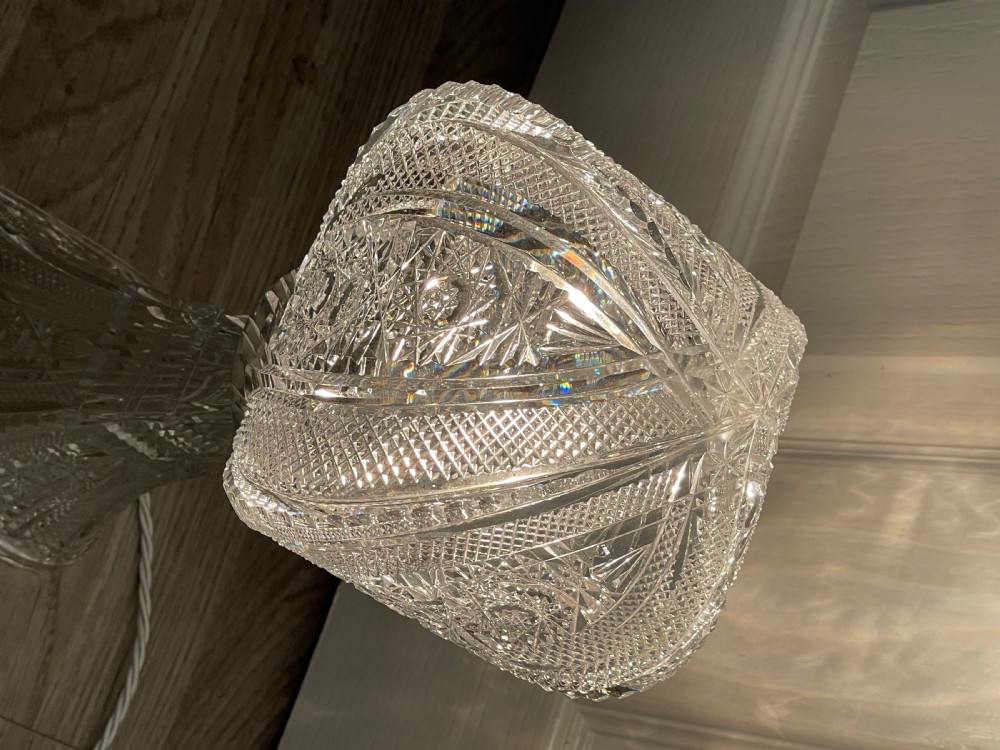 Beautiful Cut Glass Crystal Table Lamp  View VI