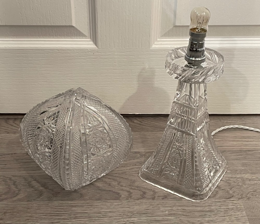 Beautiful Cut Glass Crystal Table Lamp  View VII