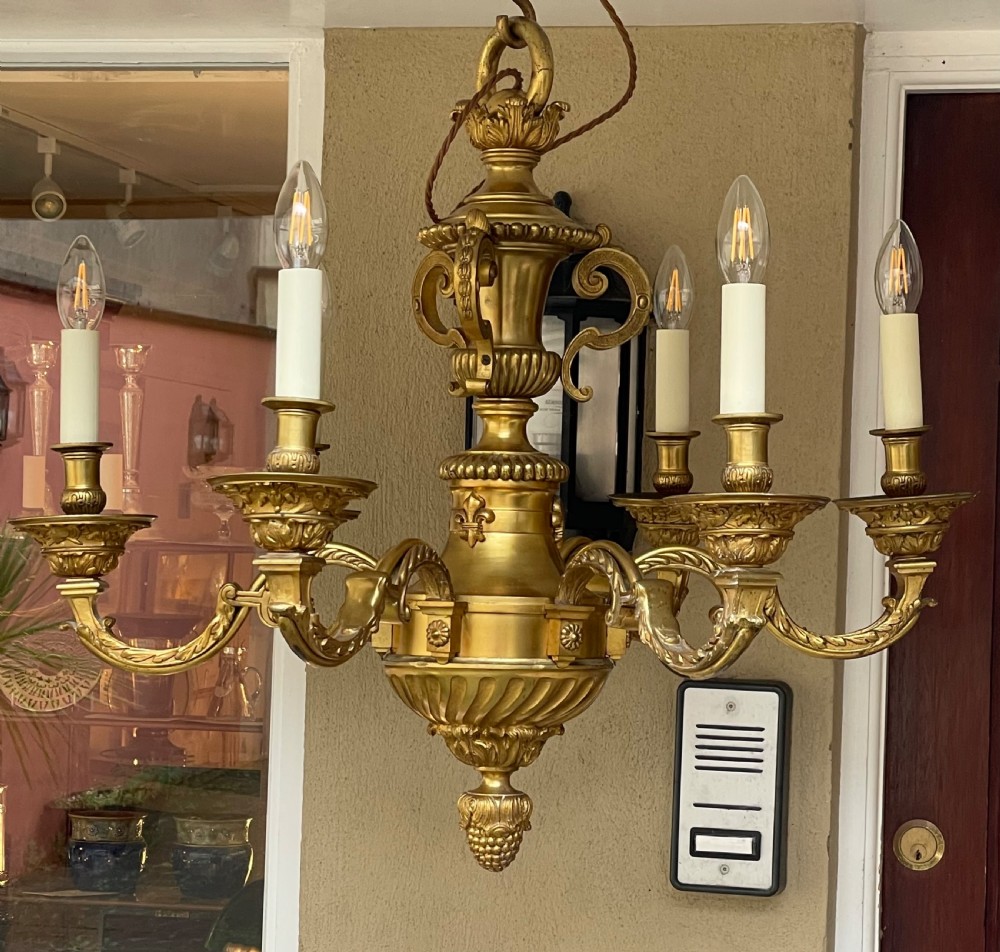Impressive Louis XIV Style Gilded Chandelier