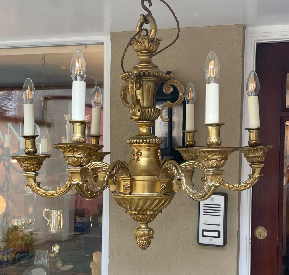 Impressive Louis XIV Style Gilded Chandelier View II