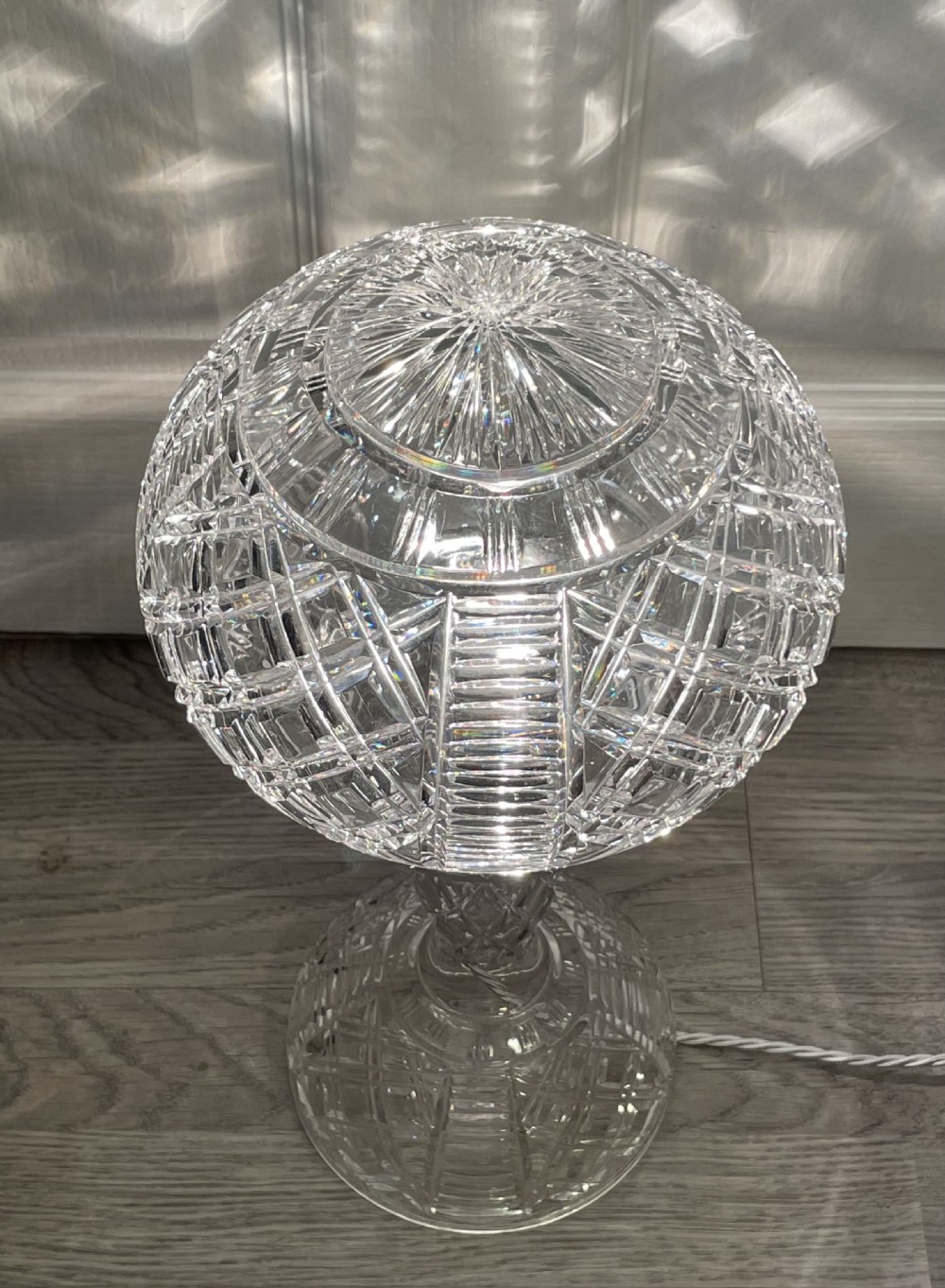 1930s Cut Glass Mushroom Table Lamp View III