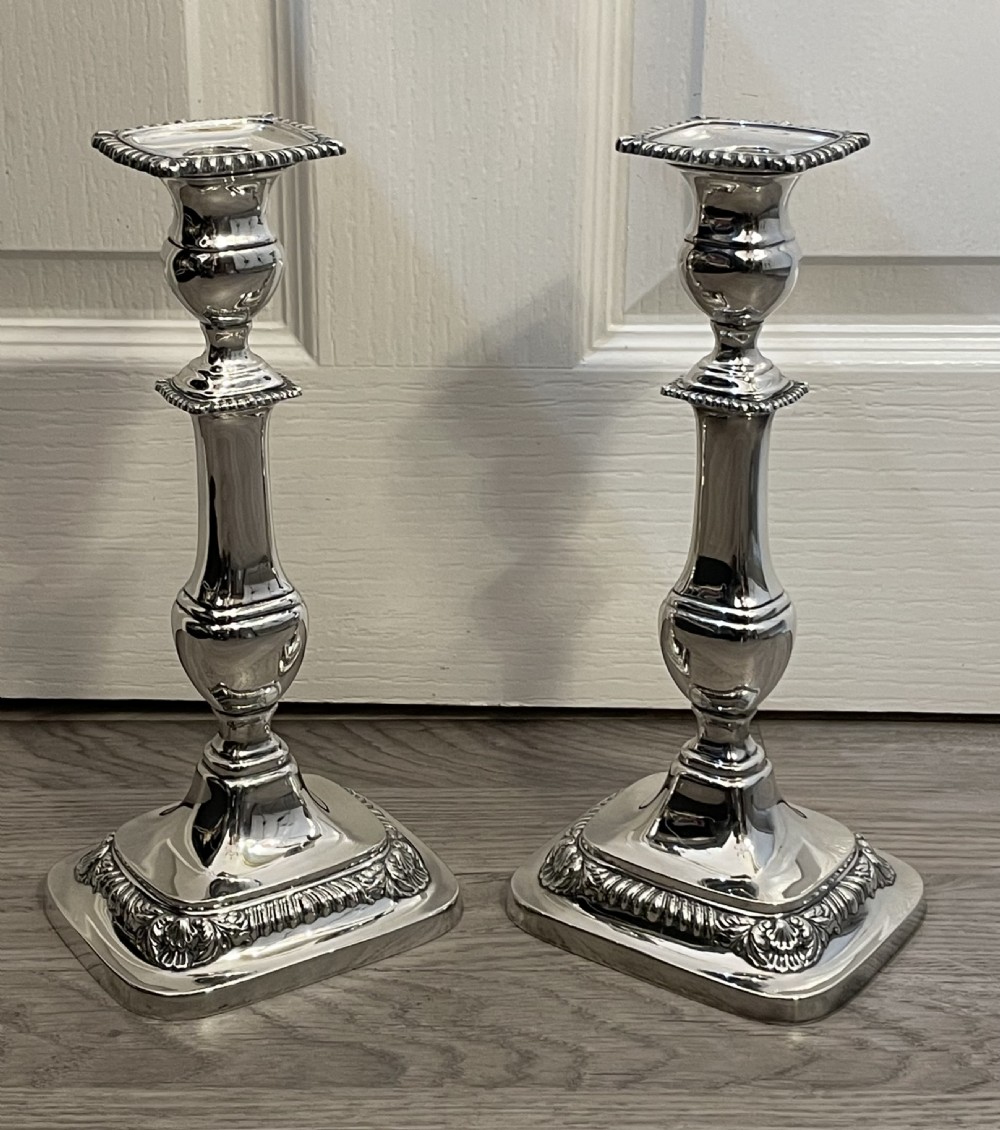 Good Pair of Solid Silver Candlesticks, 11 inch