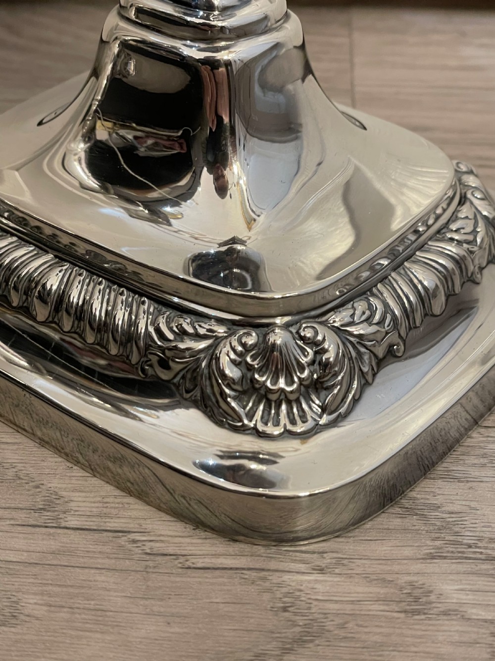 Good Pair of Solid Silver Candlesticks, 11 inch View II