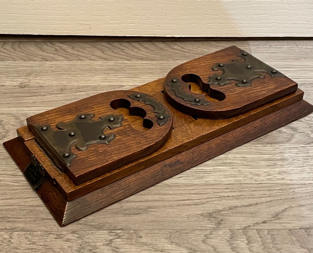 Victorian Oak and Brass Betjemann Bookslide View II