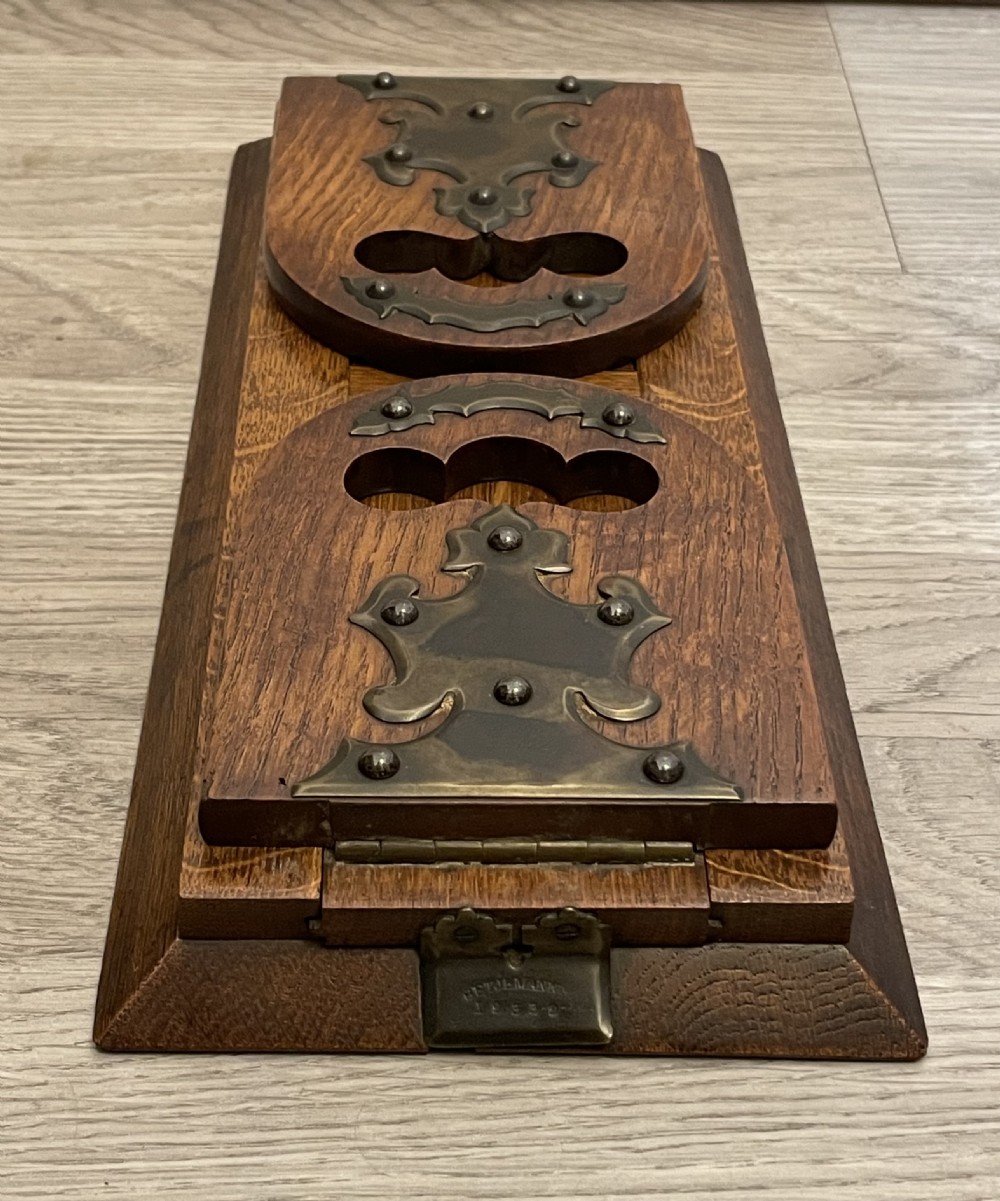 Victorian Oak and Brass Betjemann Bookslide View VII