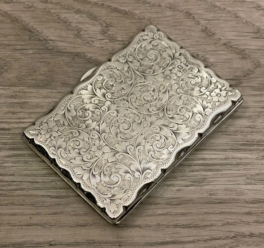 Stunning Edwardian Silver Aide Memoire Card Case, Chester  View IV
