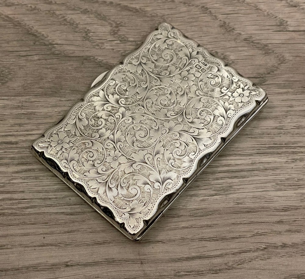 Stunning Edwardian Silver Aide Memoire Card Case, Chester  View V