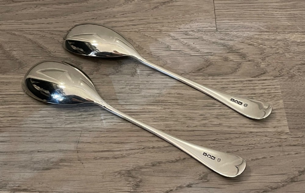 George V Solid Silver Salad Servers by Hukin & Heath View IV