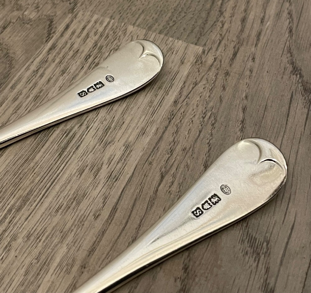 George V Solid Silver Salad Servers by Hukin & Heath View VI