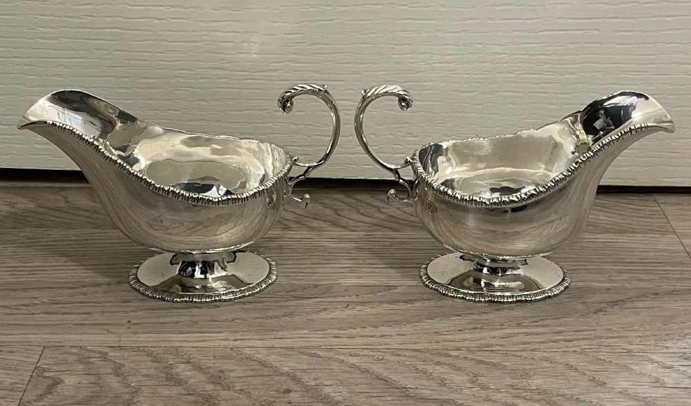 Pair Chester Silver Sauce Boats by Asprey
