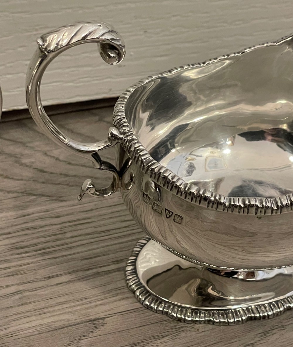 Pair Chester Silver Sauce Boats by Asprey View III