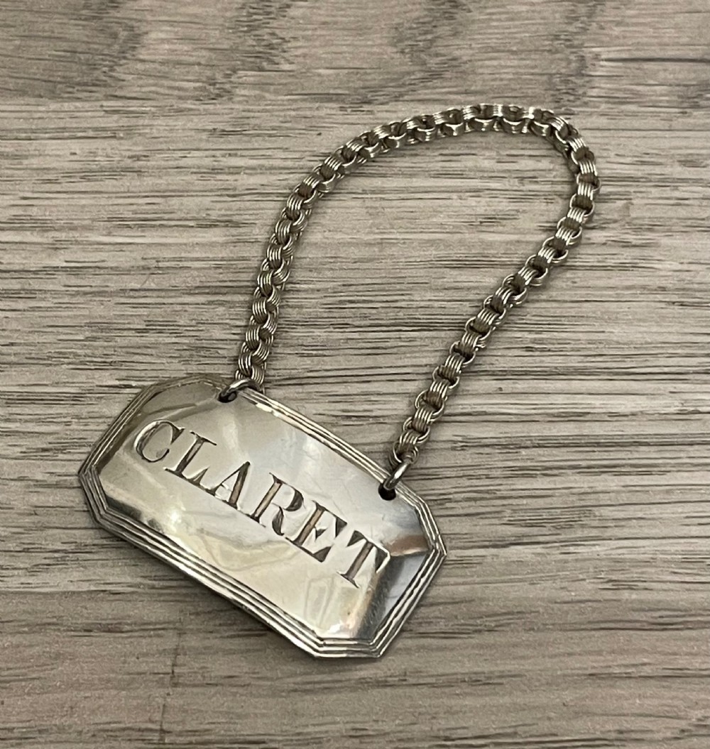 Quality Victorian Claret Silver Decanter Label by George Unite