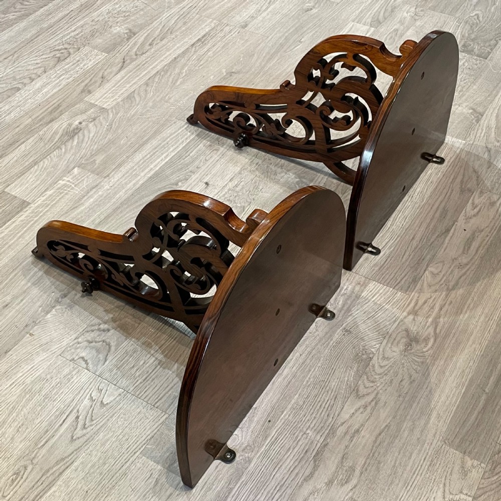 Pair of Victorian Rosewood Wall Shelf Brackets View II