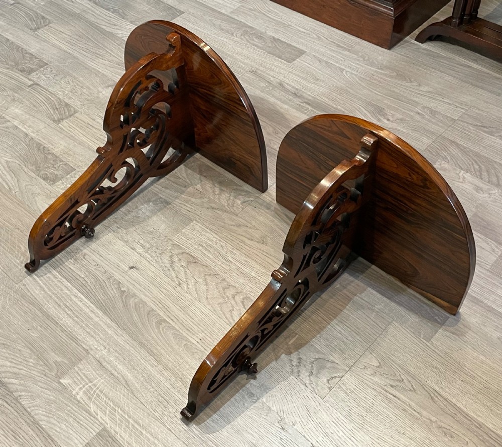 Pair of Victorian Rosewood Wall Shelf Brackets View III