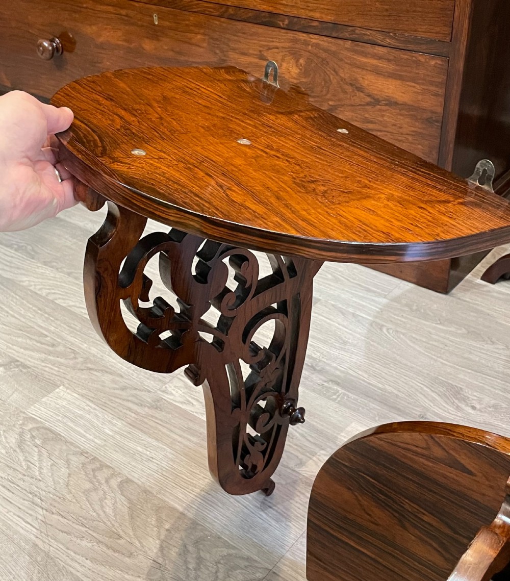 Pair of Victorian Rosewood Wall Shelf Brackets View V