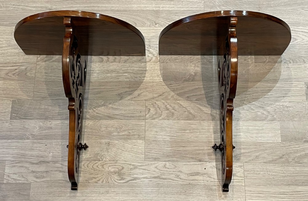 Pair of Victorian Rosewood Wall Shelf Brackets View IX