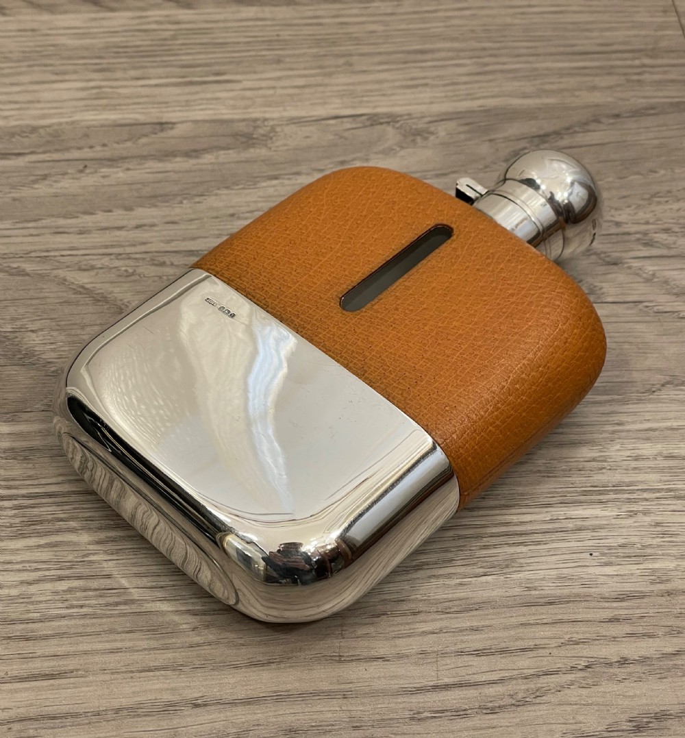 Solid Silver Hip Flask by James Dixon & Sons