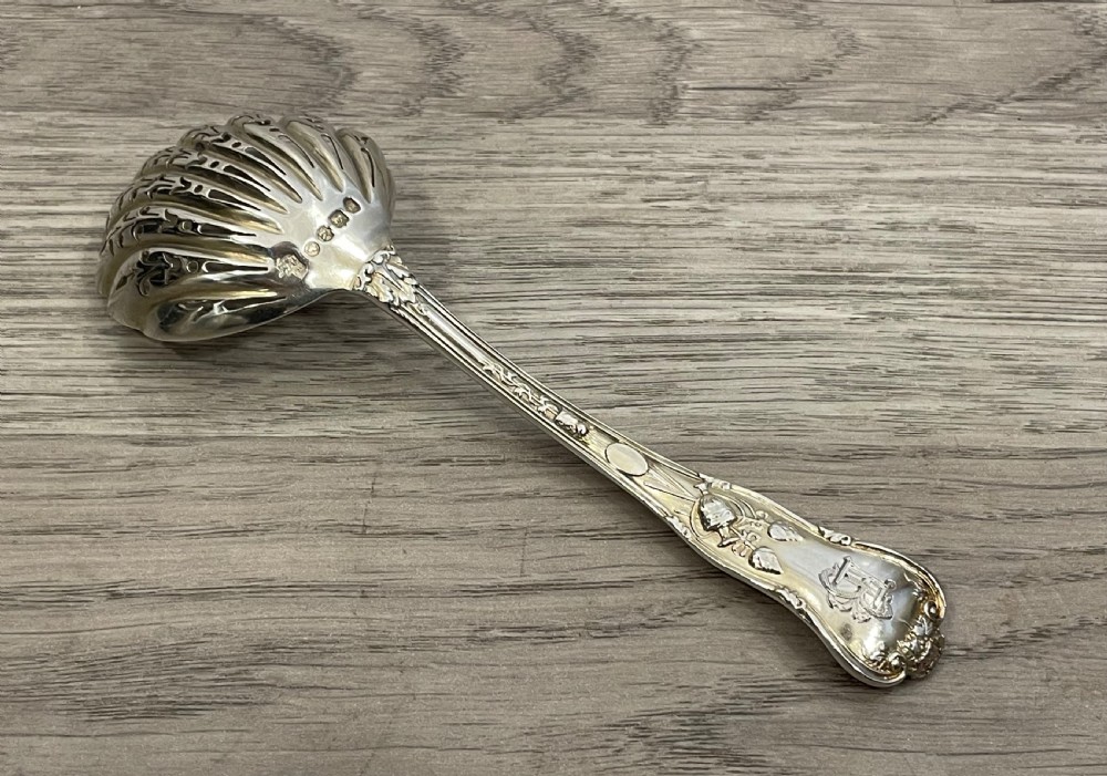 Victorian Bacchanalian pattern Silver Sifter Spoon, 1885 View VI