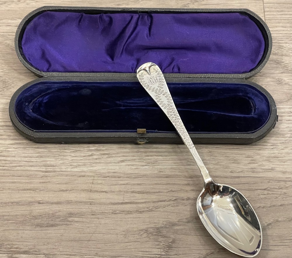 Victorian Silver Christening Spoon, Exeter View IV