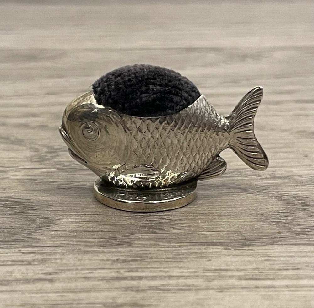 Rare Sampson Mordan Fish Pin Cushion Seal Combination 