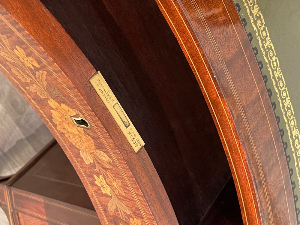 Superb Edwardian Marquetry Inlaid Desk, Attributed Edwards & Roberts View XII