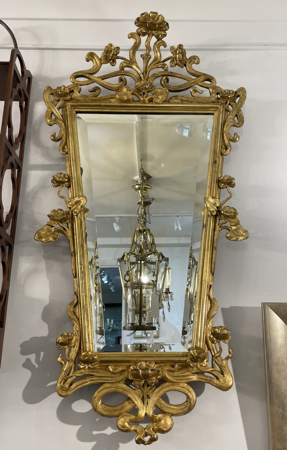 Stunning Art Nouveau Gilded Mirror View II