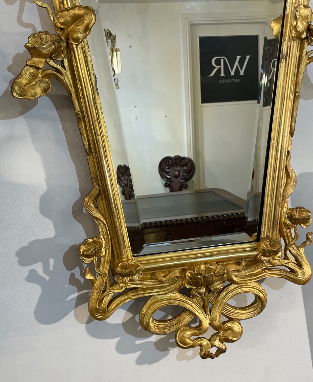 Stunning Art Nouveau Gilded Mirror View IV