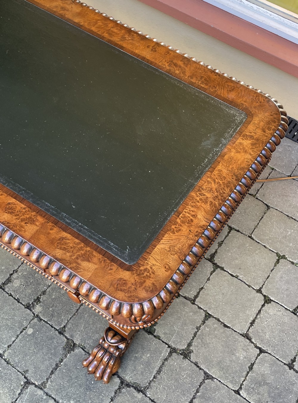 Superb George IV Burr Elm Library Table Attributed to William Trotter View III